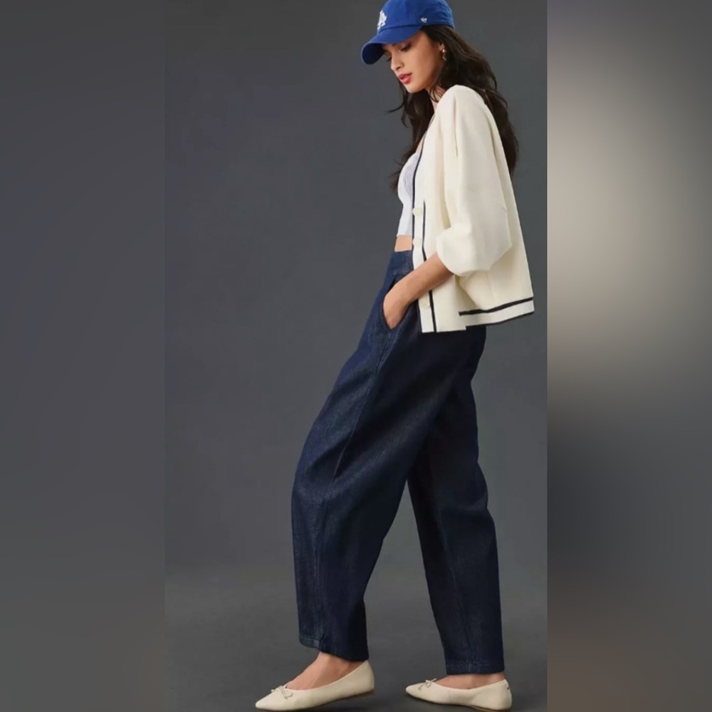 Pilcro Anthropologie Balloon Pant Jeans Pleated Womens 30 mid dark wash